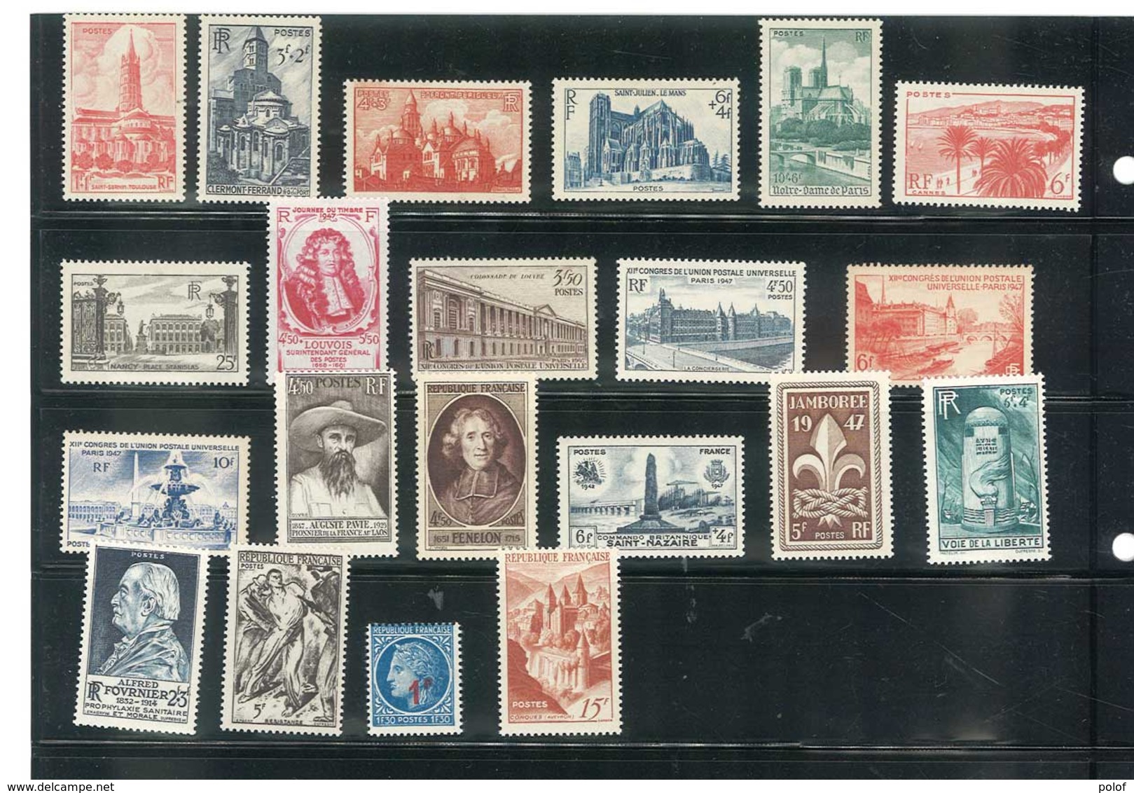 Année Complète 1947 - 21 Timbres Neufs Sans Charnières Ni Traces -  Yvert 772 à 792 - 1940-1949