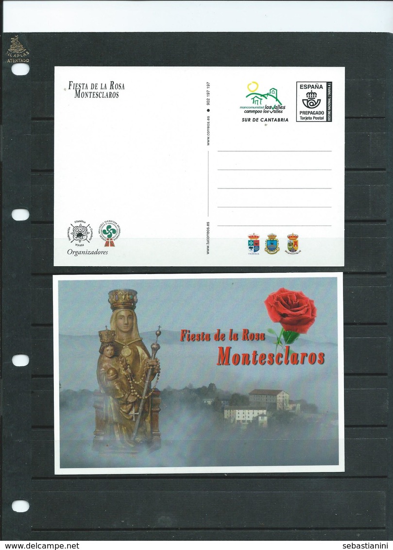 TARJETA POSTAL CON FRANQUEO PAGADO EN NUEVO DE LA FIESTA DE LA ROSA LA VIRGEN DE MONTESCLAROS DEL AÑO 2019 - Briefe U. Dokumente