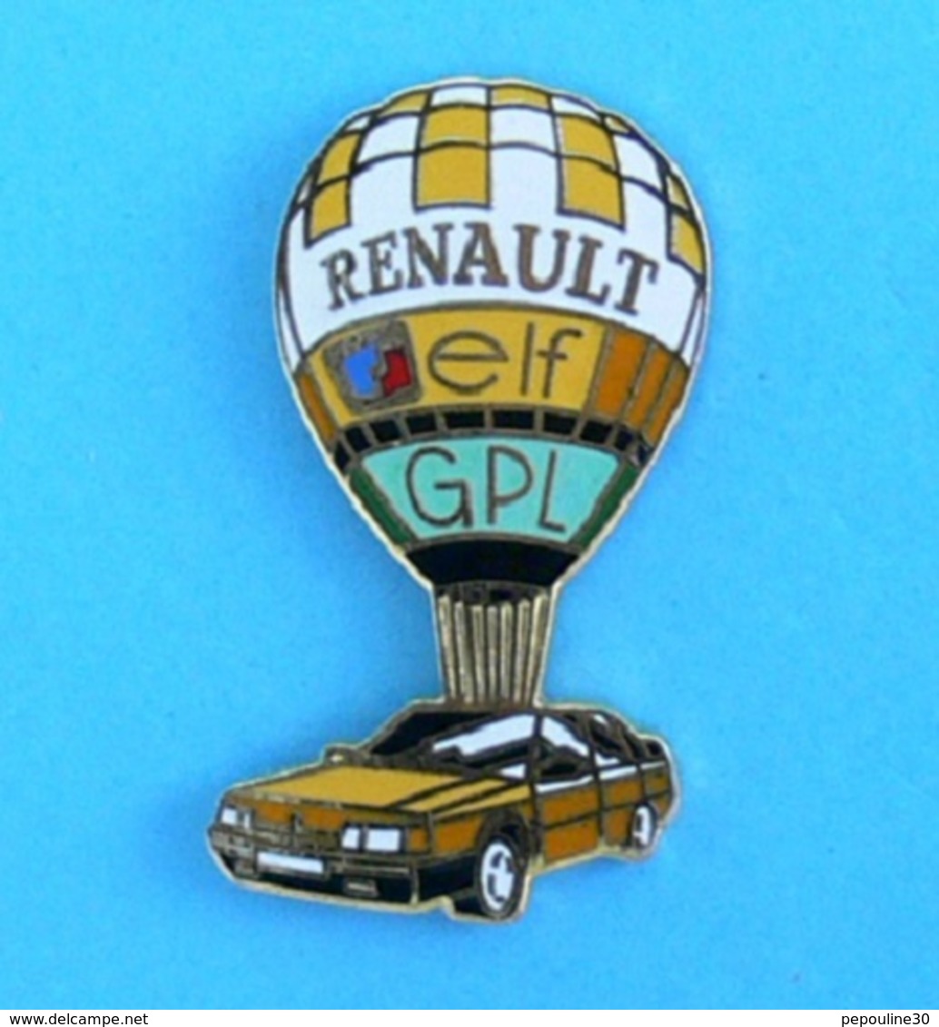 1 PIN'S //   ** MONTGOLFIÈRE / RENAULT 21 TURBO GPL / ELF ** - Montgolfières