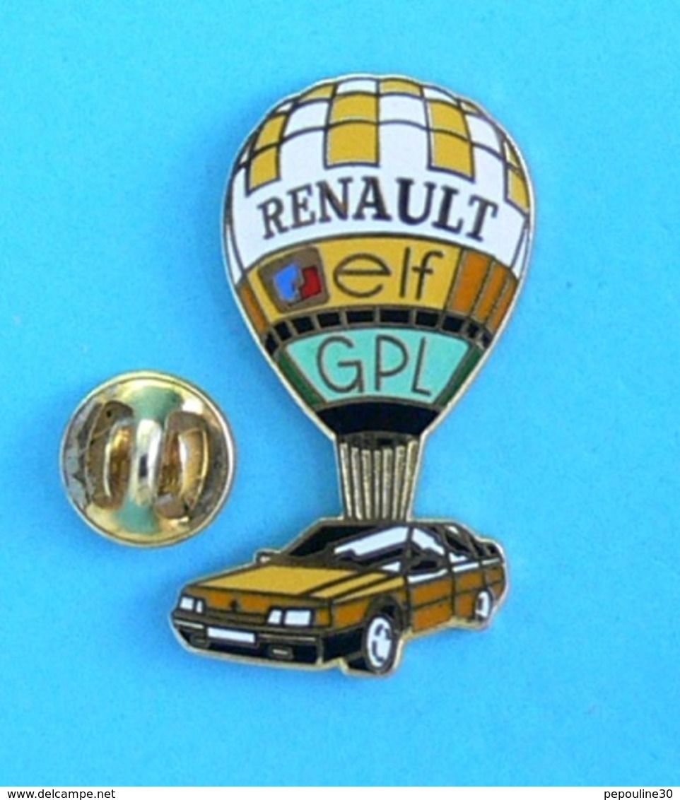 1 PIN'S //   ** MONTGOLFIÈRE / RENAULT 21 TURBO GPL / ELF ** - Montgolfières