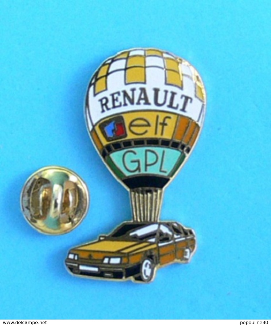 1 PIN'S //   ** MONTGOLFIÈRE / RENAULT 21 TURBO GPL / ELF ** - Montgolfières