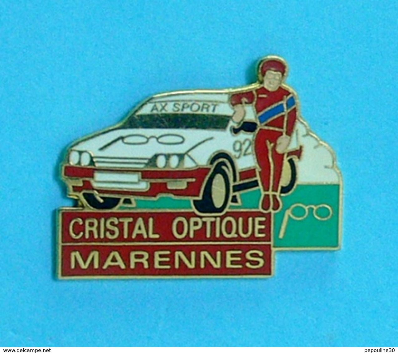 1 PIN'S //   ** AX SPORT / CRISTAL OPTIQUE / MARENNES ** . (La Boite à Pin's) Série Limitée 333ex - Citroën