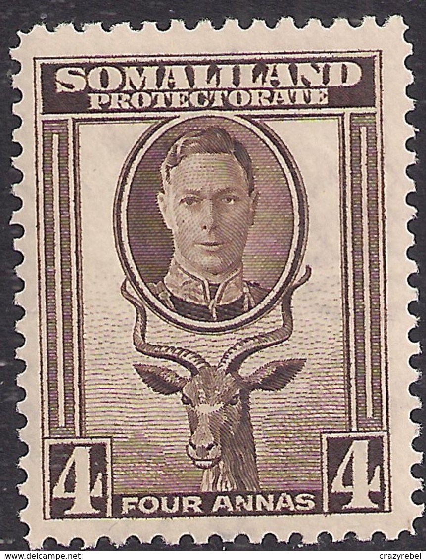 Somaliland 1942 KGV1 4 Annas Sepia Umm SG 109 ( C196 ) - Somaliland (Protectoraat ...-1959)