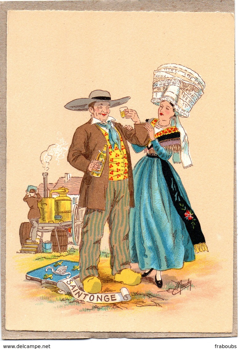 SAINTONGE - FOLKLORE - COSTUME - COIFFE - COGNAC - COUPLE - BLASON - ILLUSTRATION NAUDY - BARRE DAYEZ 1186 L - Naudy