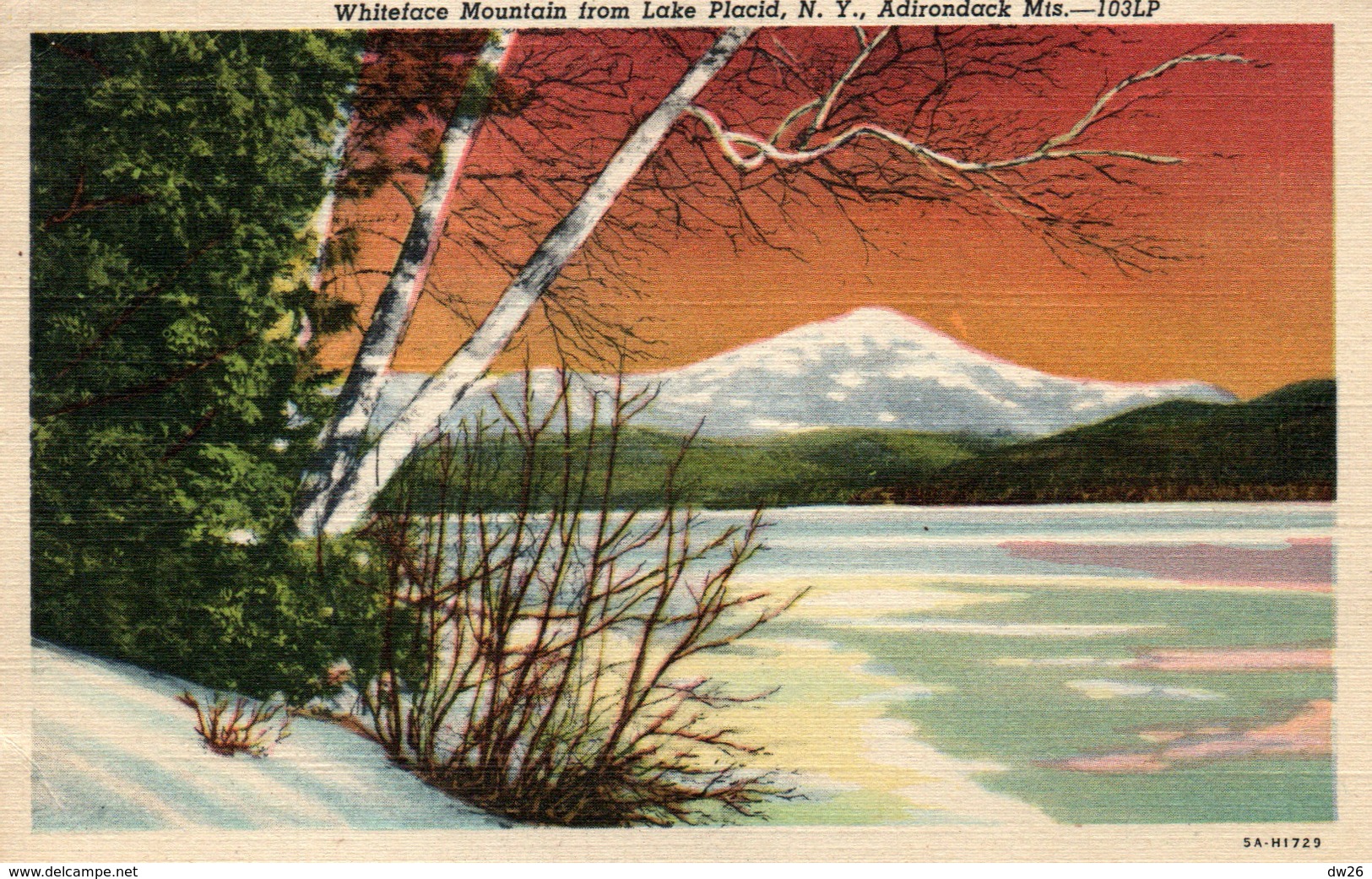 Whiteface Moutain From Lake Placid - New-York NY, Adirondack Mts - 103LP - Adirondack