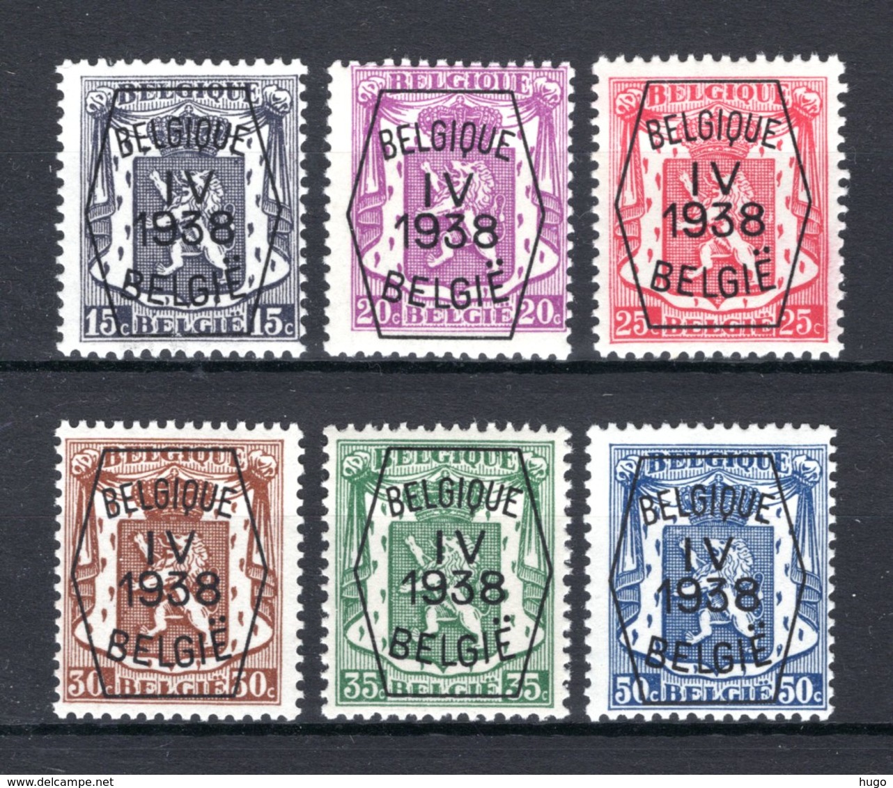 PRE351/356 MNH** 1939 - Klein Staatswapen I Opdruk Type A - REEKS 4 - Typos 1936-51 (Petit Sceau)