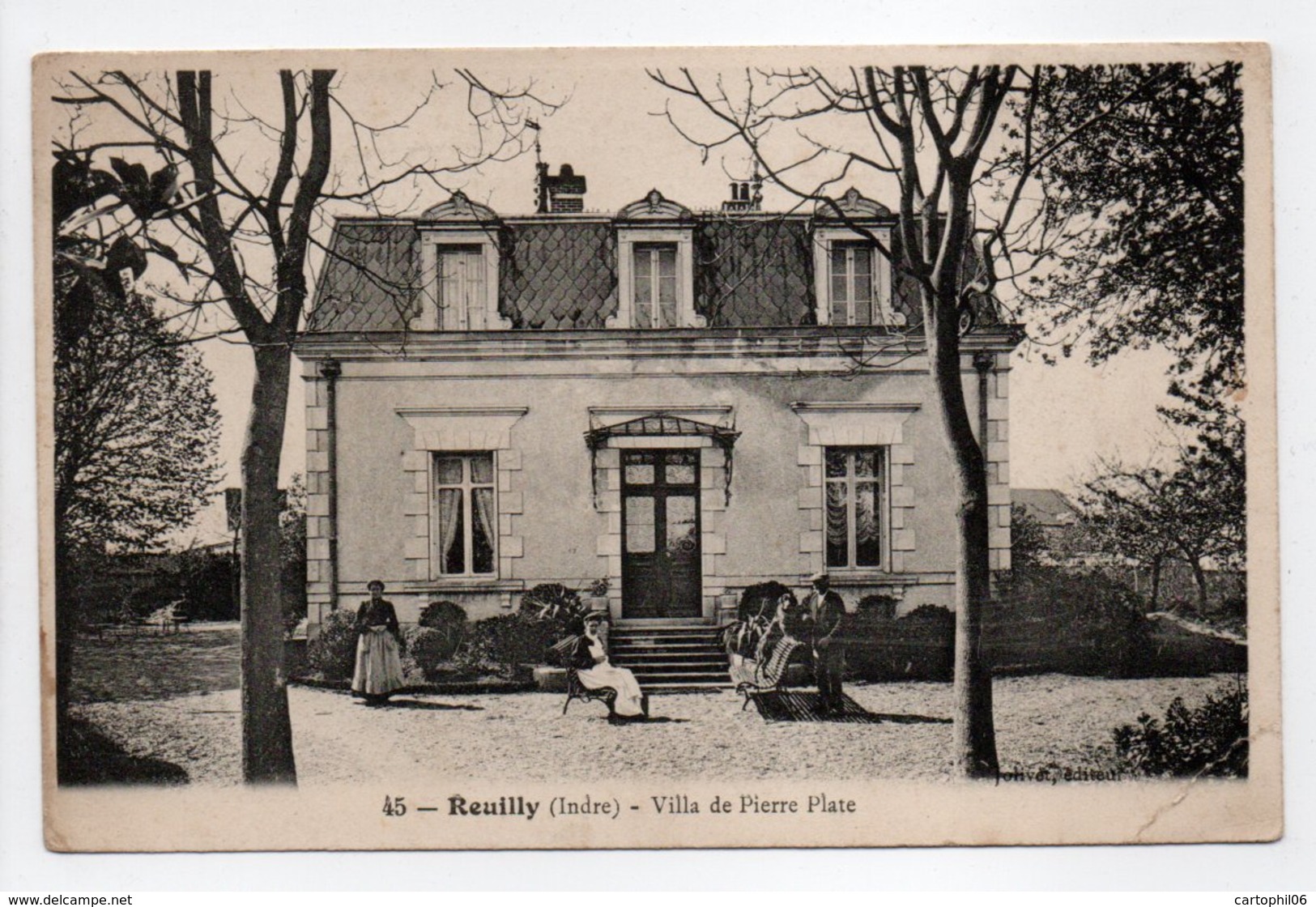 - CPA REUILLY (36) - Villa De Pierre Plate (avec Personnages) - N° 45 - - Sonstige & Ohne Zuordnung