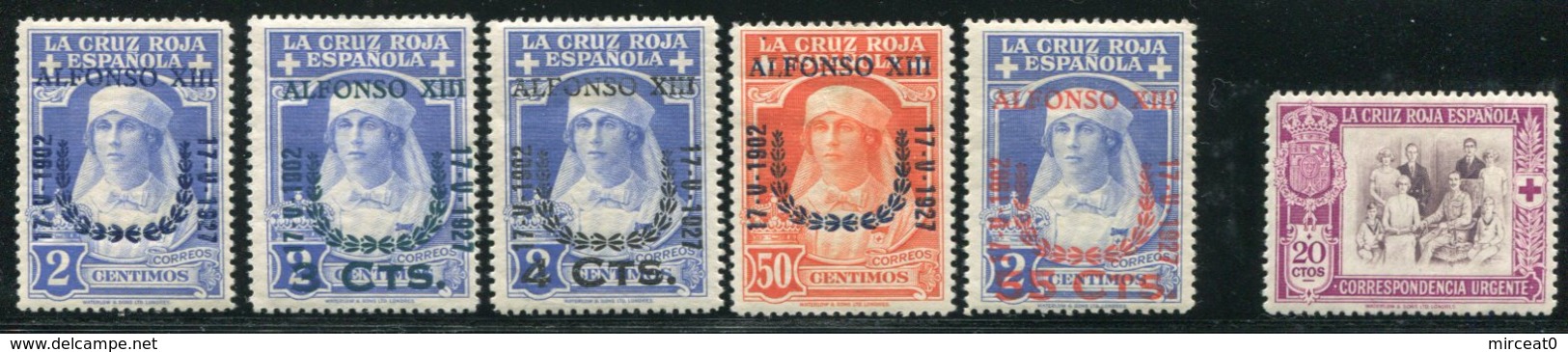 ESPAGNE / SPAIN  1927  MH -  " ALFONSO XIII TIMBRES SURCHARGES / OVERPRINT Pour ETUDES "  -  30 VAL. - Unused Stamps