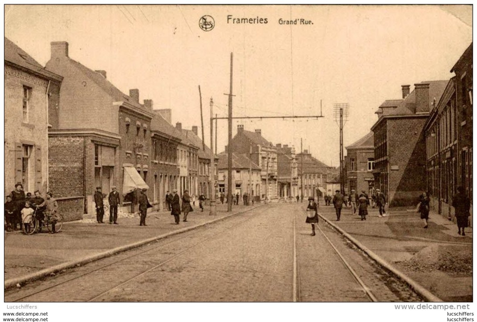 Frameries - Grand'rue - Vue Très Animée - Nels - 2 Scans - Frameries