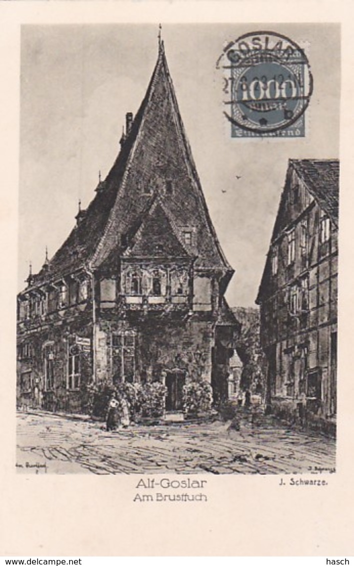 2791	146	Alt Goslar, Am Brusttuch (Künstler J. Schwarze) (Briefmarke Der Post 1923) (Minuscule Falten Im Ecken) - Goslar