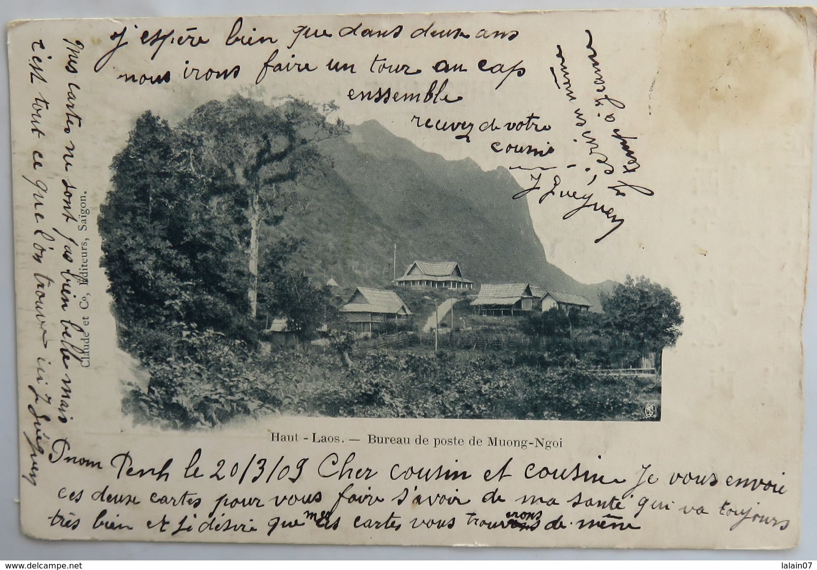 C. P. A. : Haut-Laos : Bureau De Poste De MUONG NGOI, En 1909, RARE - Laos