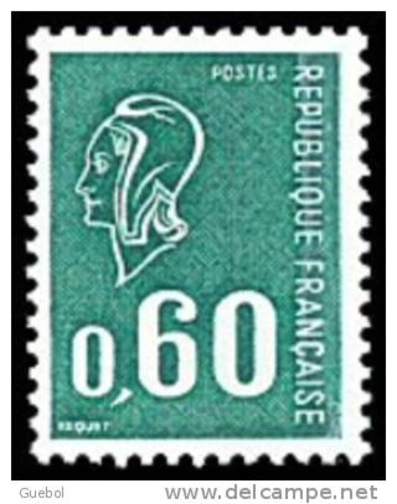 France Variété N° 1815 A ** Marianne De Béquet - Le 60c Vert Gomme Tropicale - Taille Douce - Ungebraucht