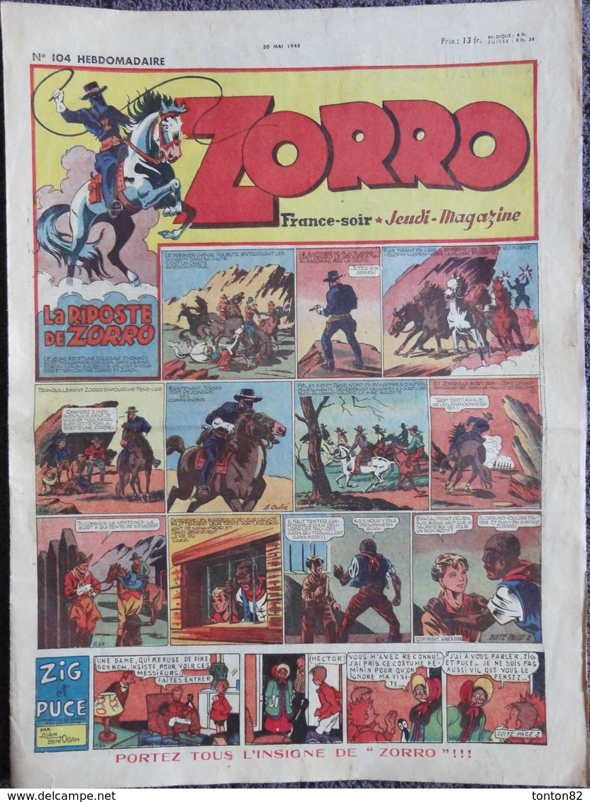 ZORRO - N° 104 -  (  30 Mai 1948 ) . - Zorro