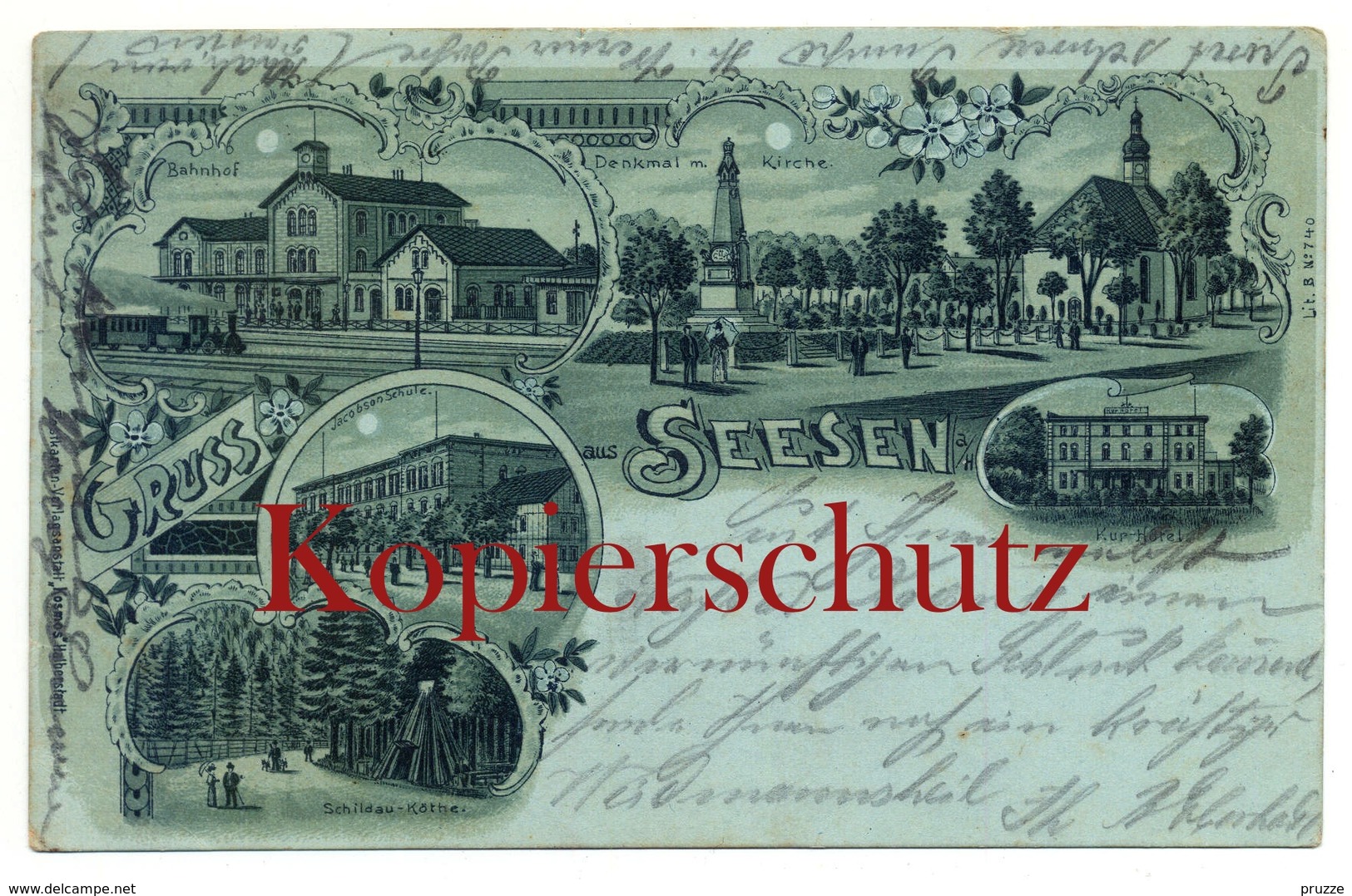 Seesen 1901, Bahnhof, Kirche ... - Nach Artern / Ustrut - Seesen