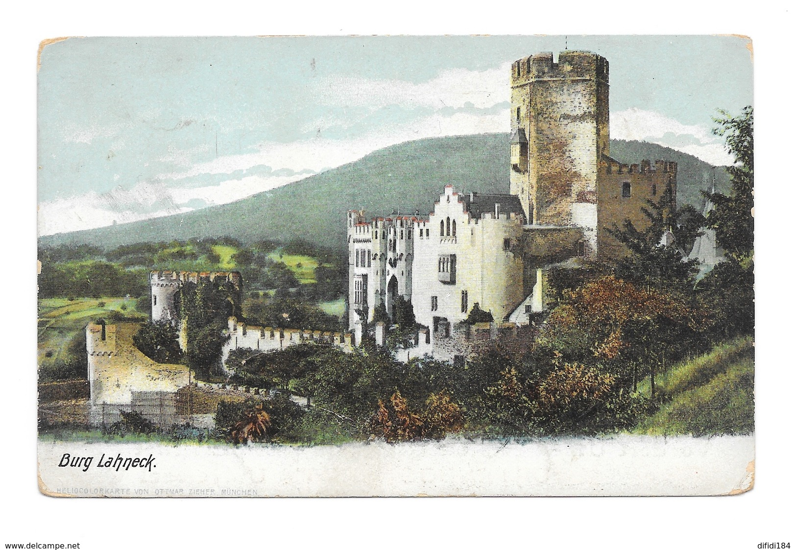 Burg Lahneck Heliocolorcarte Ottmar Zieher Munchen - Lahnstein