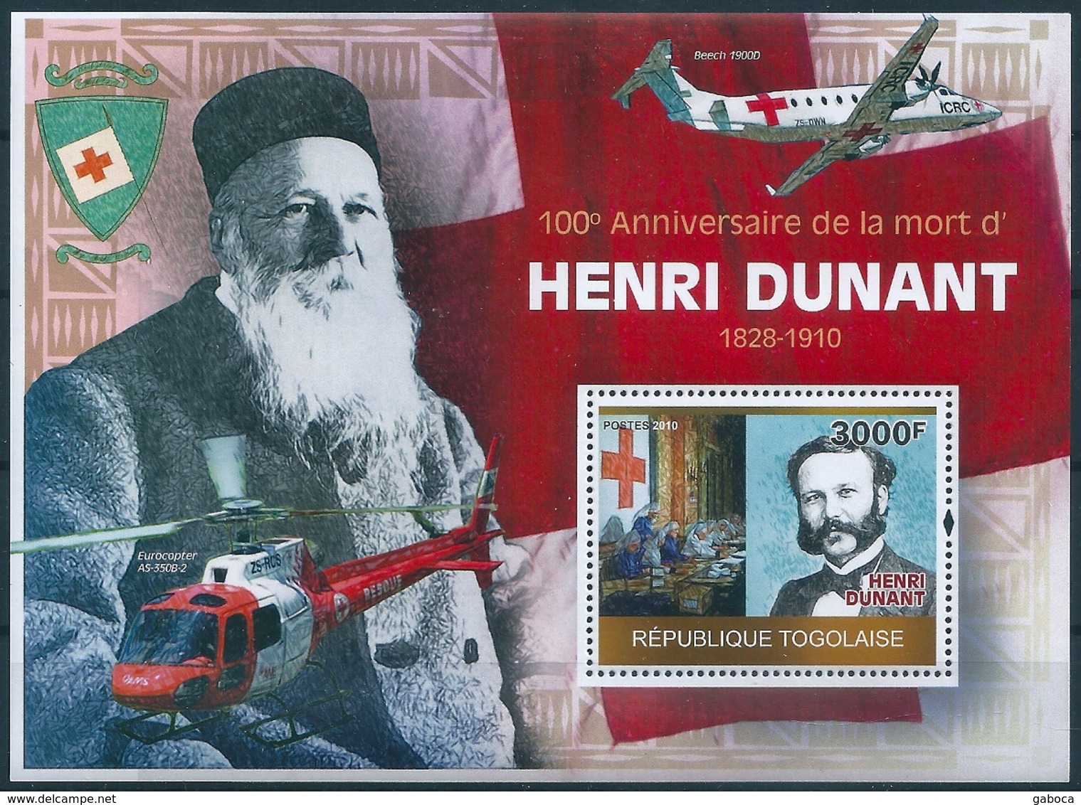 B8537 Togo Personality Dunant Transport Organization Red Cross S/S MNH - Henry Dunant