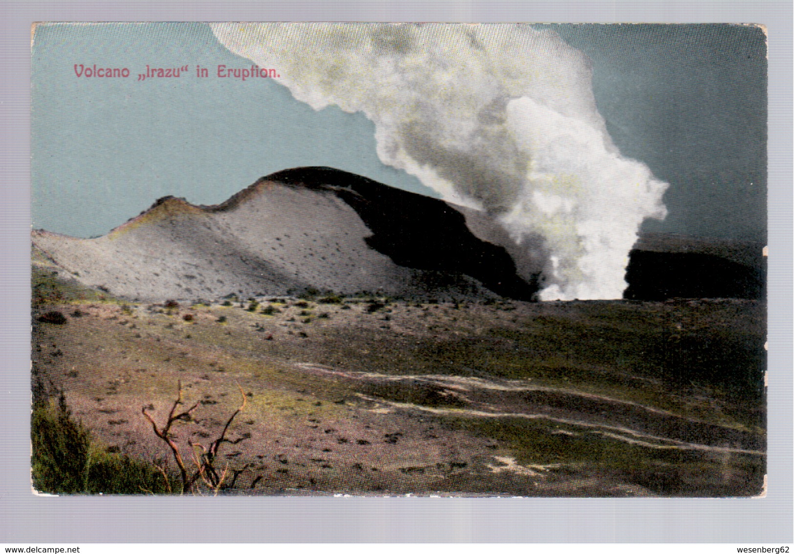 Costa Rica Volcano "Irazu" In Eruption Ca 1920 Old Postcard - Costa Rica