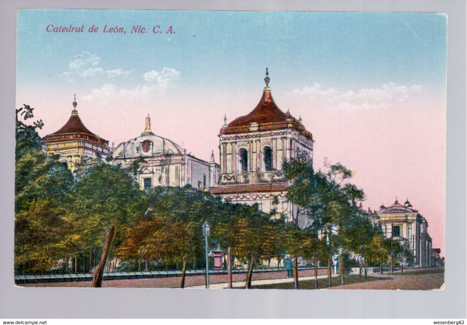 Nicaragua Catedral De Leon, Nic. C.A. Ca 1920 Old Postcard - Nicaragua