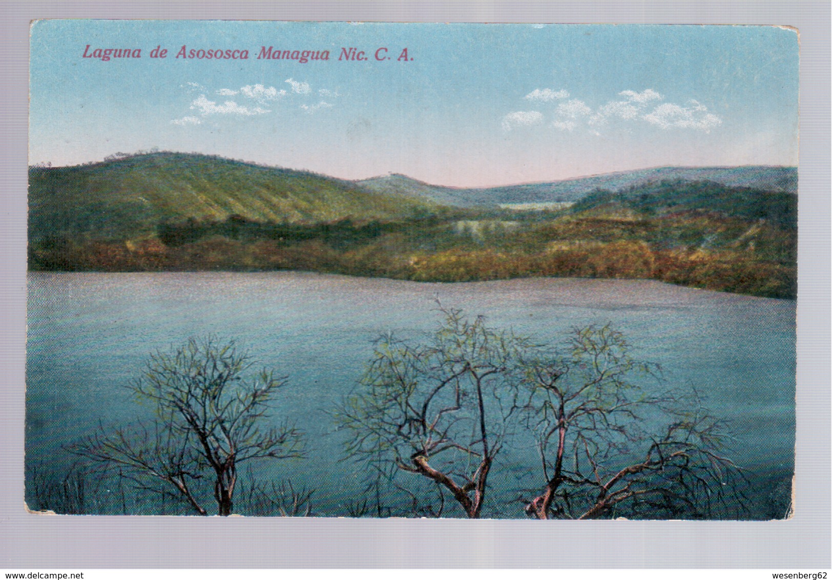 Nicaragua Laguna De Asososca Managua Nic. C.A. Ca 1930 Old Postcard - Nicaragua