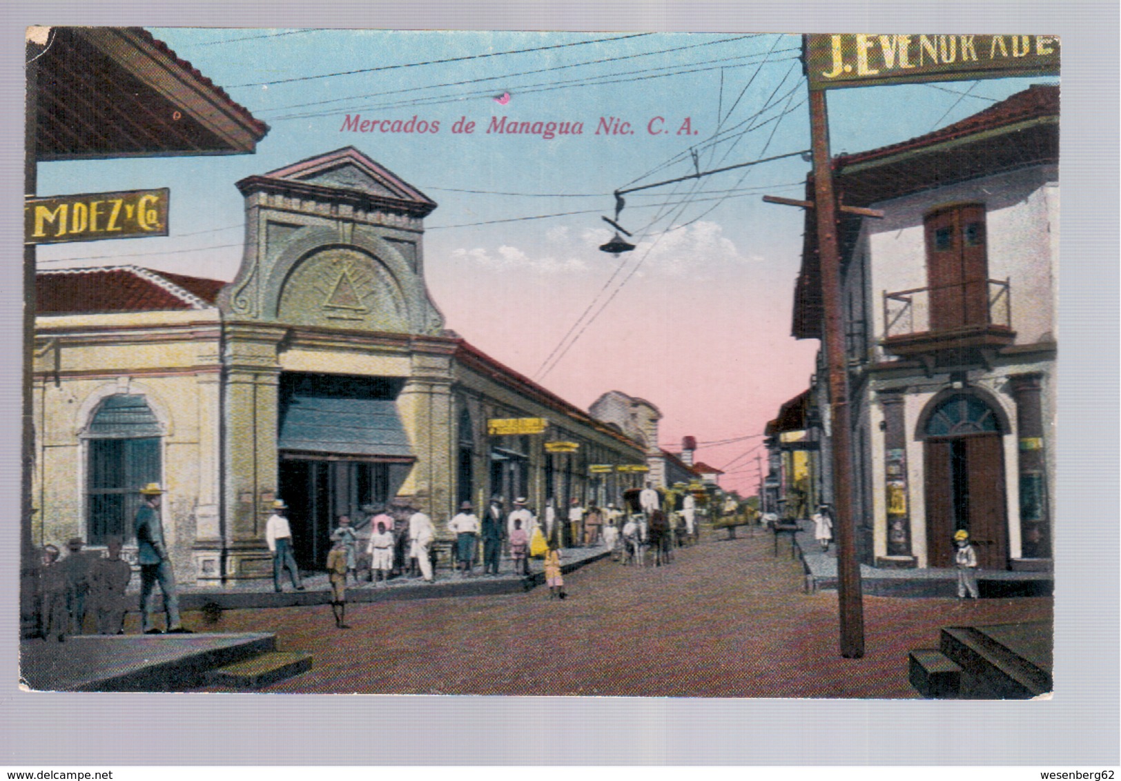 Nicaragua Mercados De Managua Nic. C.A., Le Marche Ca 1930 Old Postcard - Nicaragua