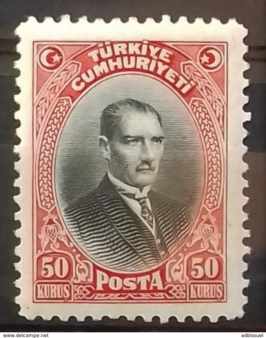 TURQUIE TURKEY N° 749 COTE 240 € 1929 NEUF ** MNH 50 K Rouge Et Noir - Ongebruikt