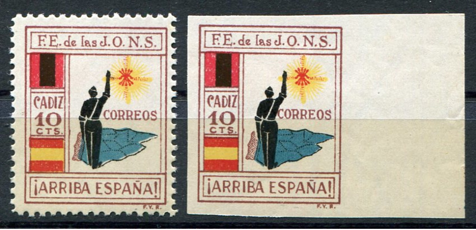 LOCALES     Cadiz     Nº 106  Dent-sin Dentar -596 - Spanish Civil War Labels