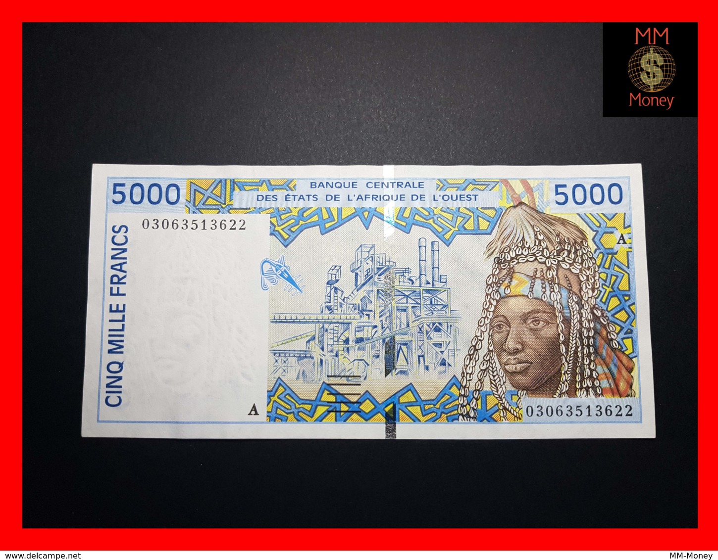 WEST AFRICAN STATES  "A  Ivory Coast"   5.000 5000 Francs 2003 P. 113 Am   XF - Stati Dell'Africa Occidentale