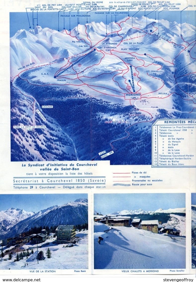 Depliant Courchevel Savoie Moriond Praz Saint Bon Vue Montagne Piste Ski Station - Cuadernillos Turísticos