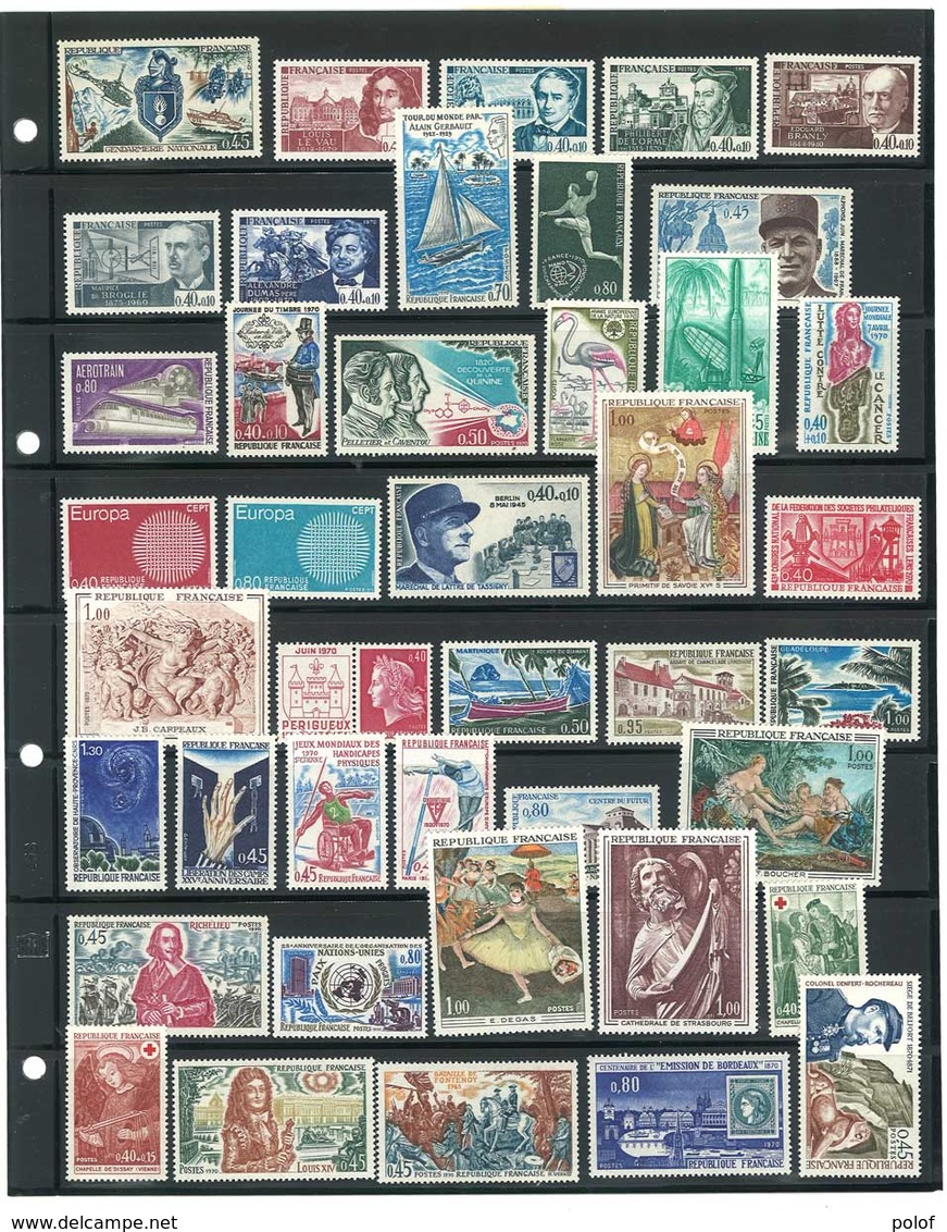 Année Complète 1970 - 42 Timbres Neufs Sans Charnières Ni Traces - Yvert N° 1621 à 1662 - 1970-1979