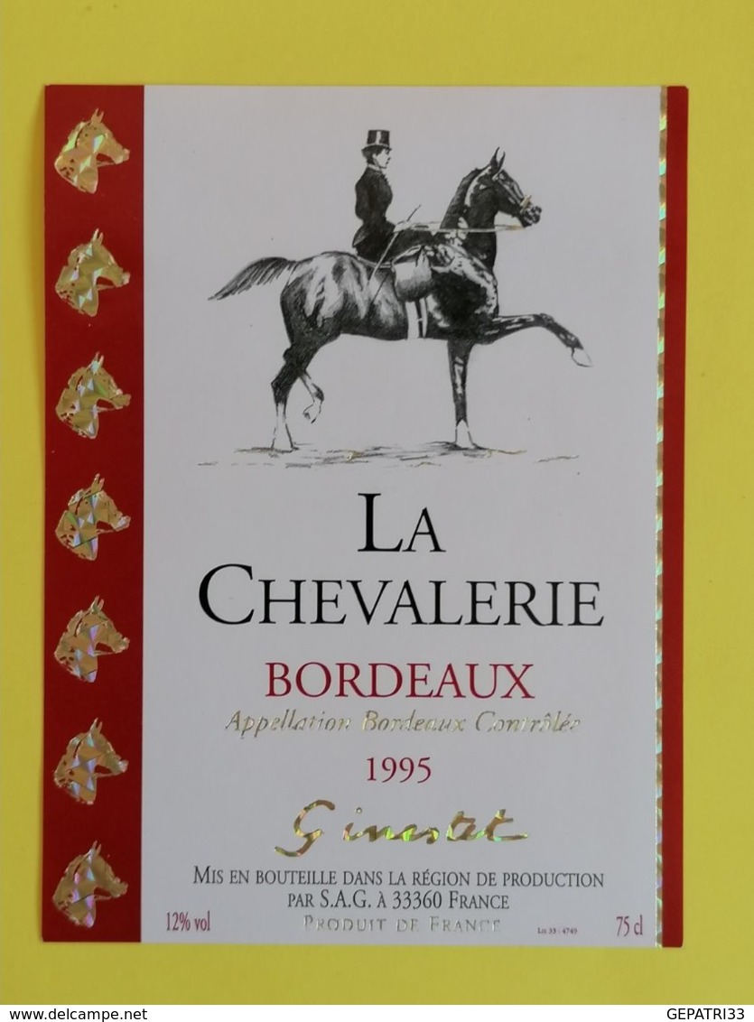 BORDEAUX ETIQUETTE  LA CHEVALERIE 1995 - Horses