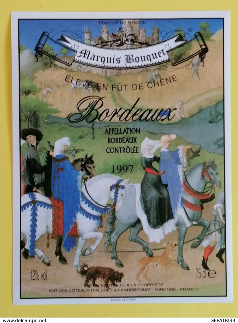 BORDEAUX ETIQUETTE MARQUIS BOUQUET 1997 - Chevaux