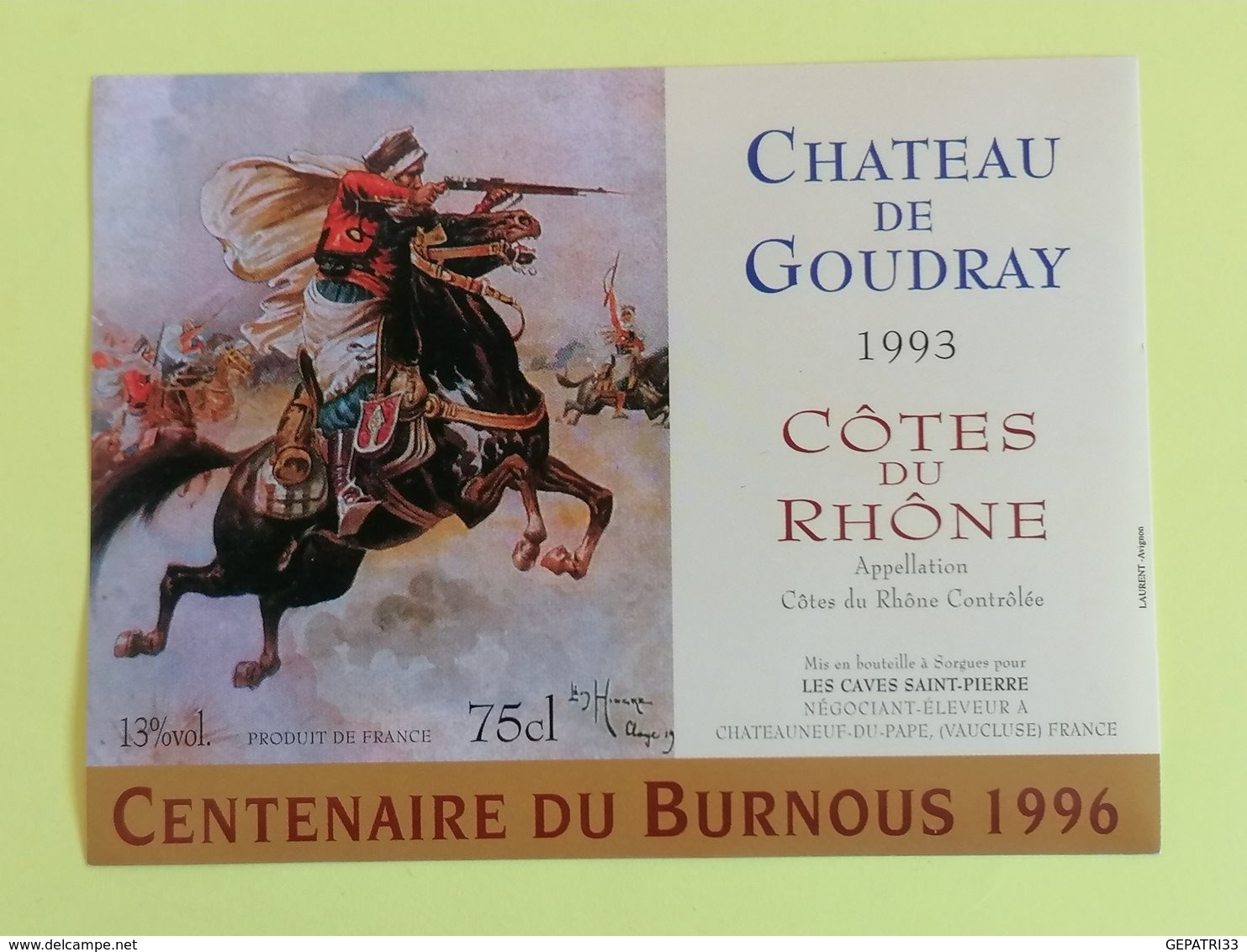 COTES DU RHONE CHATEAU DE GOUDRAY1993 - Caballos