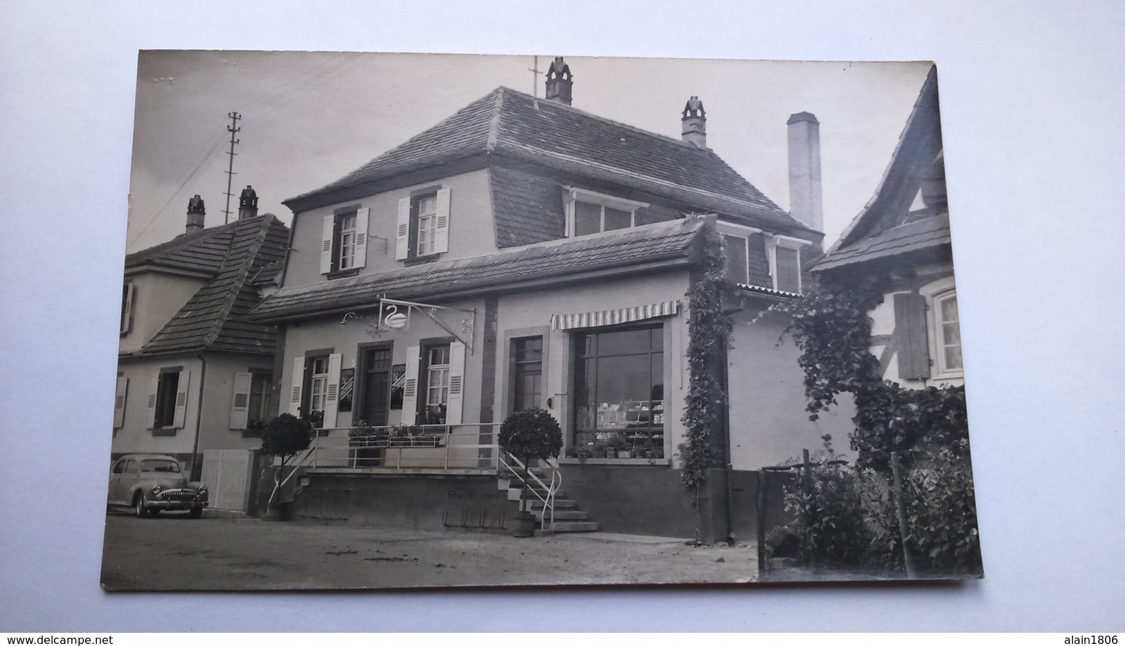 Carte Postale ( CC7) Ancienne De Oberseebach , Restaurant Du Cygne , Boulangerie - Other & Unclassified