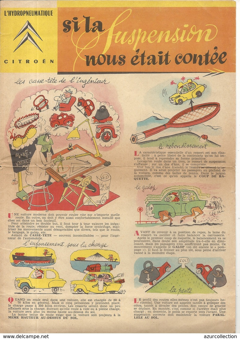 DS CITROEN . BD . SI LA SUSPENSION NOUS ETAIT CONTEE - Publicités