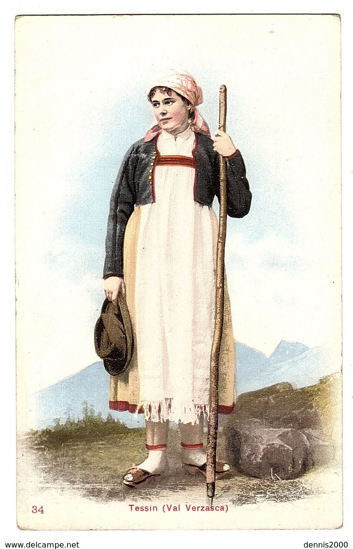 TESSIN (Val Verzasca) - FEMME - COSTUME - Ed. Burgy, Lausanne - Verzasca