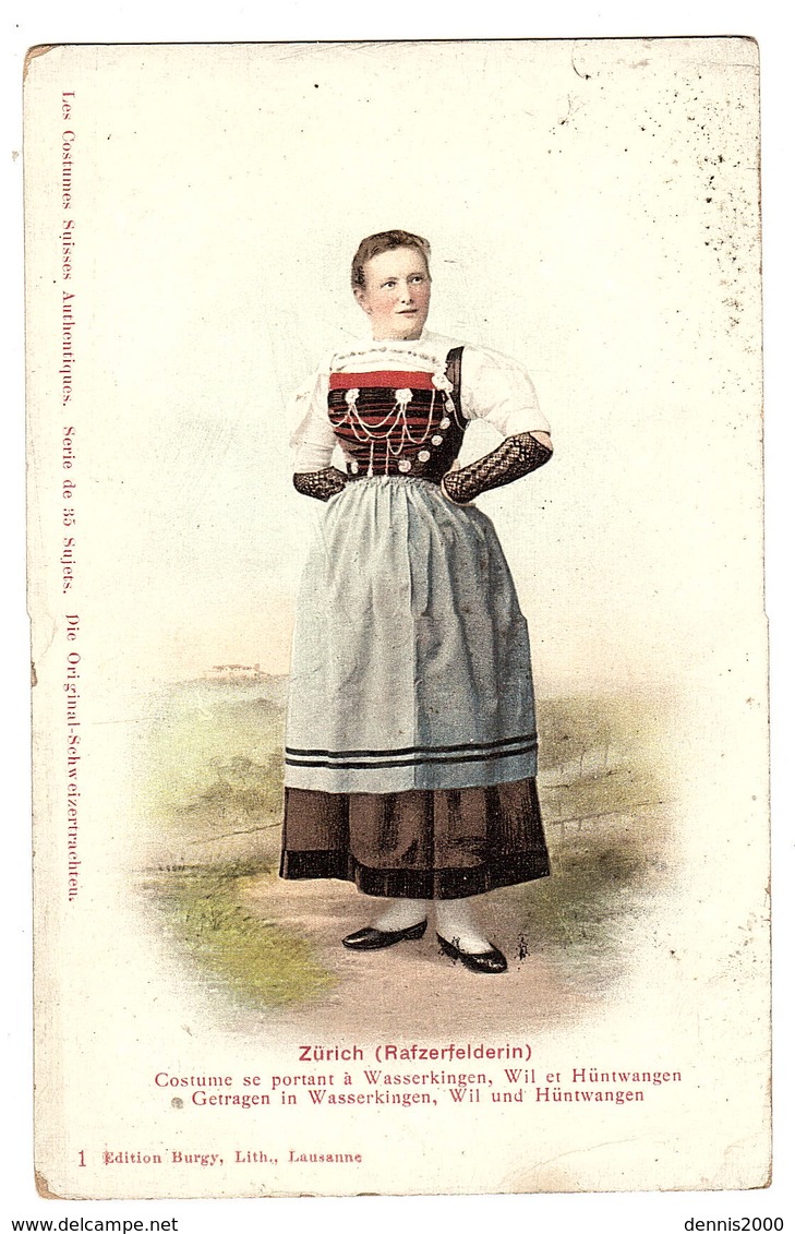 ZÜRICH (Rafzerfelderin) - FEMME - COSTUME  - Ed. Burgy, Lausanne - Rafz