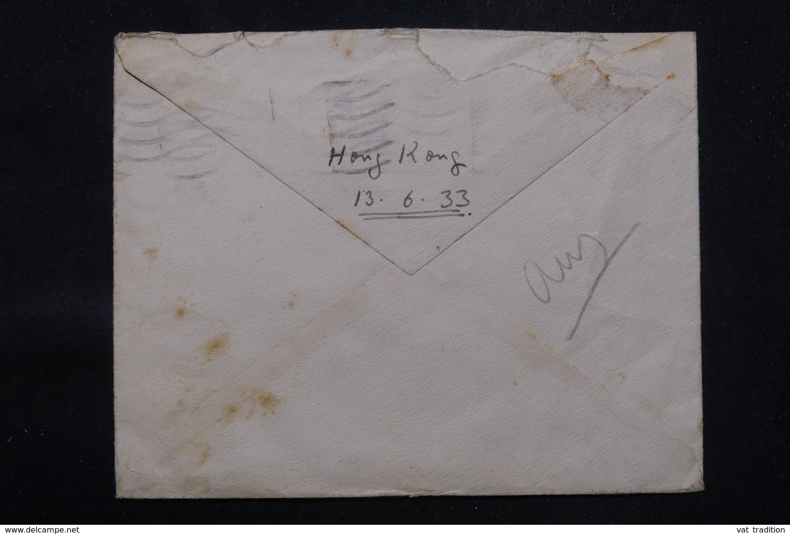 HONG KONG - Enveloppe Pour Le Royaume Uni Via Suez En 1933, Oblitération Maritime - L 59179 - Ungebraucht