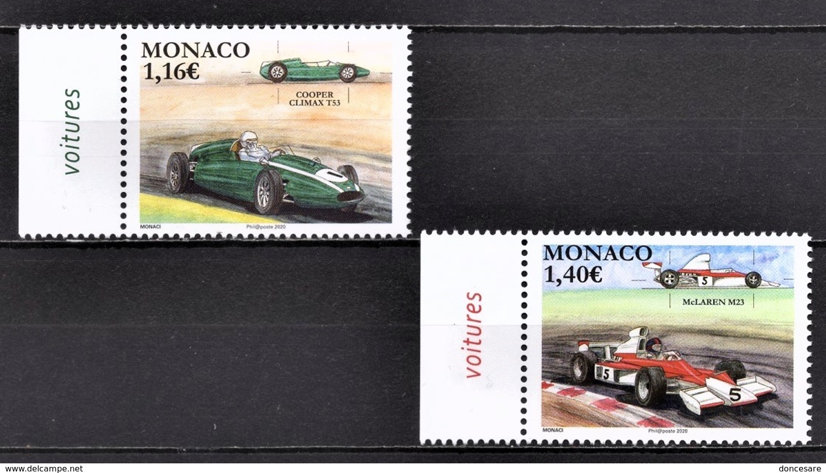 MONACO 2020 - SERIE 2 TP / Y.T. N° 3227 ET 3228 / LES VOITURES DE COURSE MYTHIQUES  - NEUFS ** - Unused Stamps