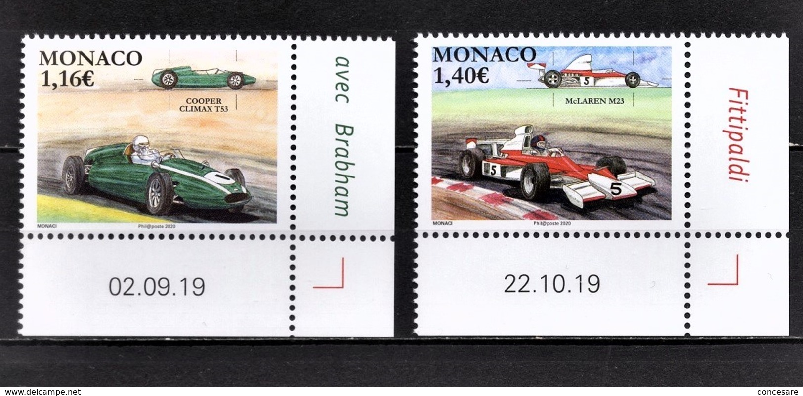 MONACO 2020 - SERIE 2 TP /  Y.T. N° 3227 ET 3228 /LES VOITURES DE COURSE MYTHIQUES  - NEUFS ** - Unused Stamps