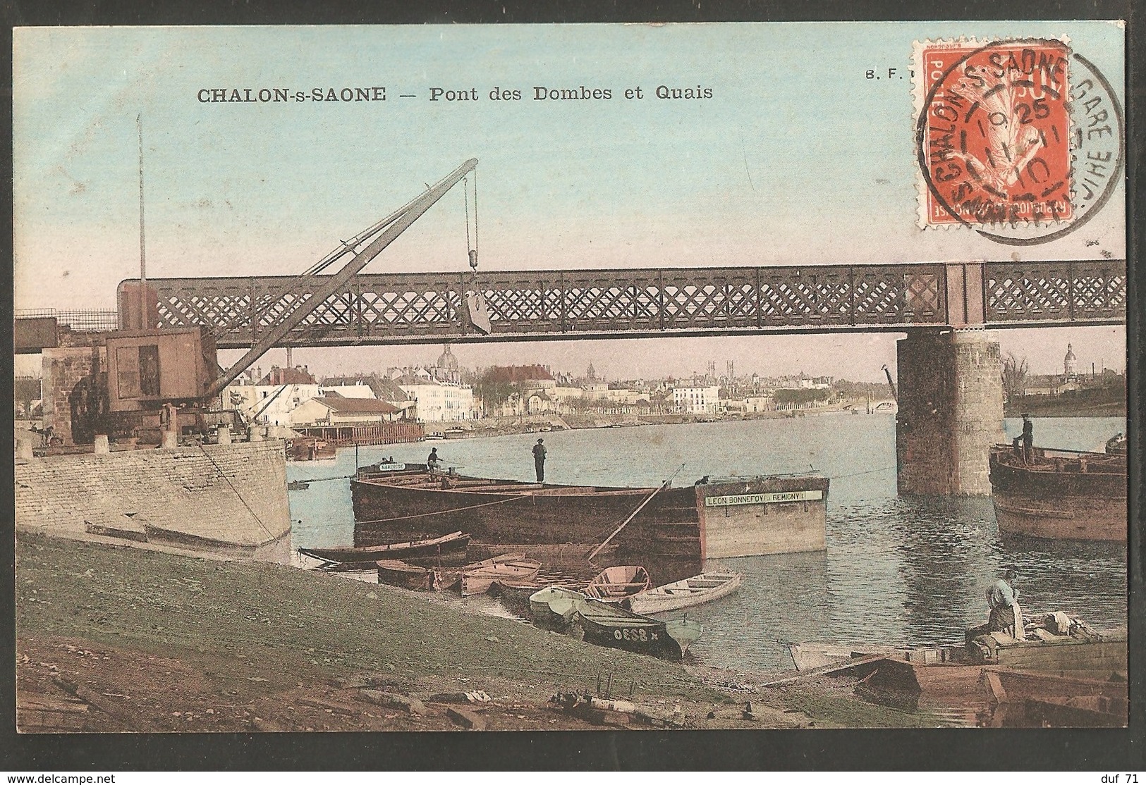 CPA Chalon Sur Saône Pont Des Dombes Et Quais 1910, Bleuie - Chalon Sur Saone