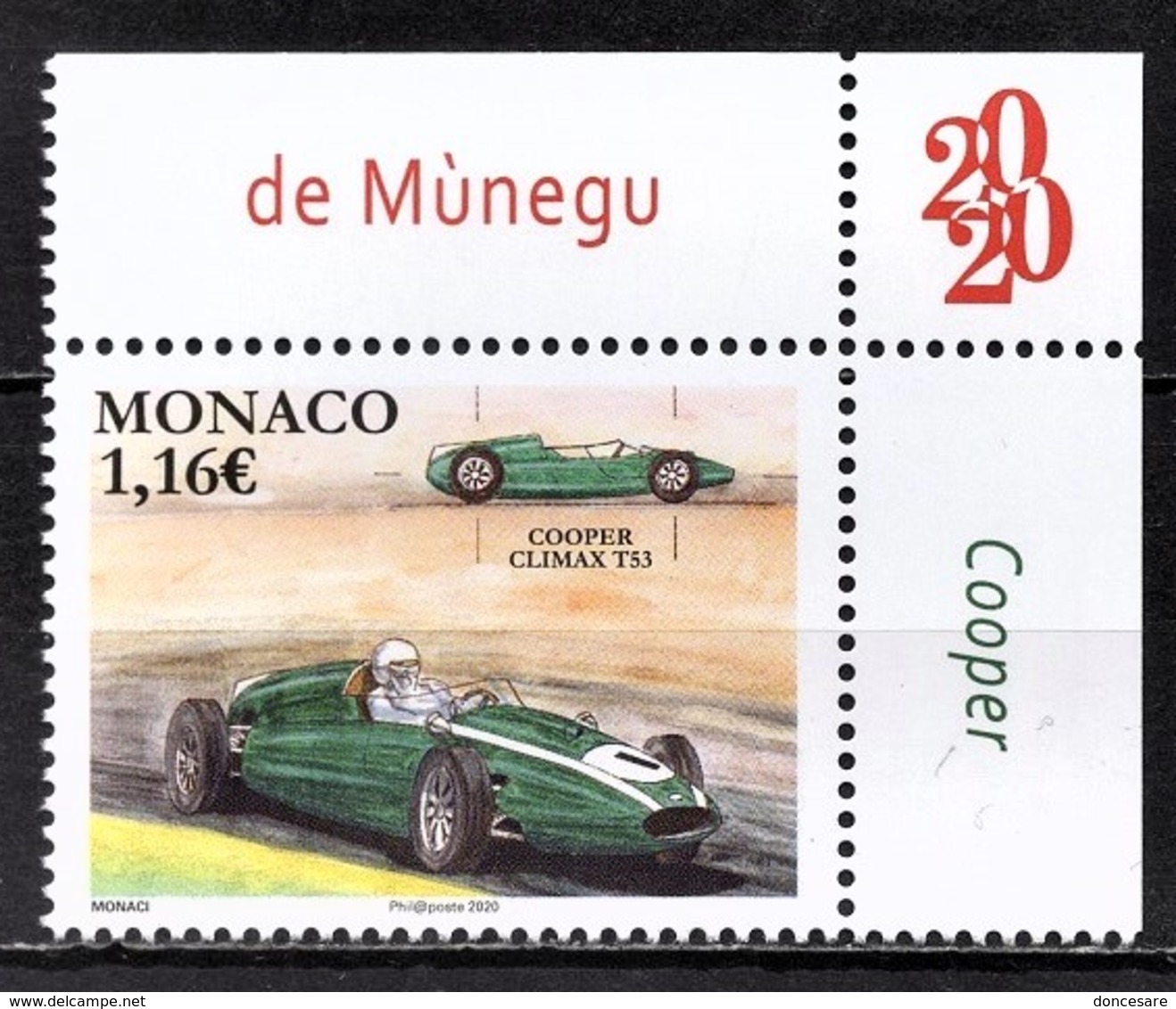 MONACO 2020 - Y.T. N° 3227 / LES VOITURES DE COURSE MYTHIQUES - COOPER CLIMAX T53 - NEUF ** - Unused Stamps