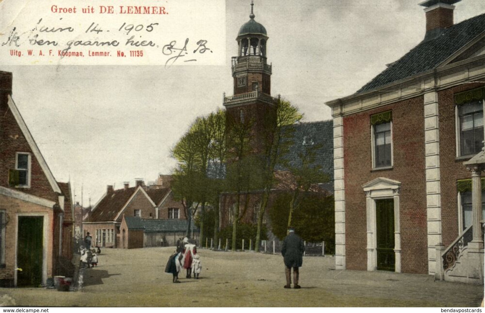 Nederland, LEMMER, Straat Scene (1905) Ansichtkaart - Lemmer