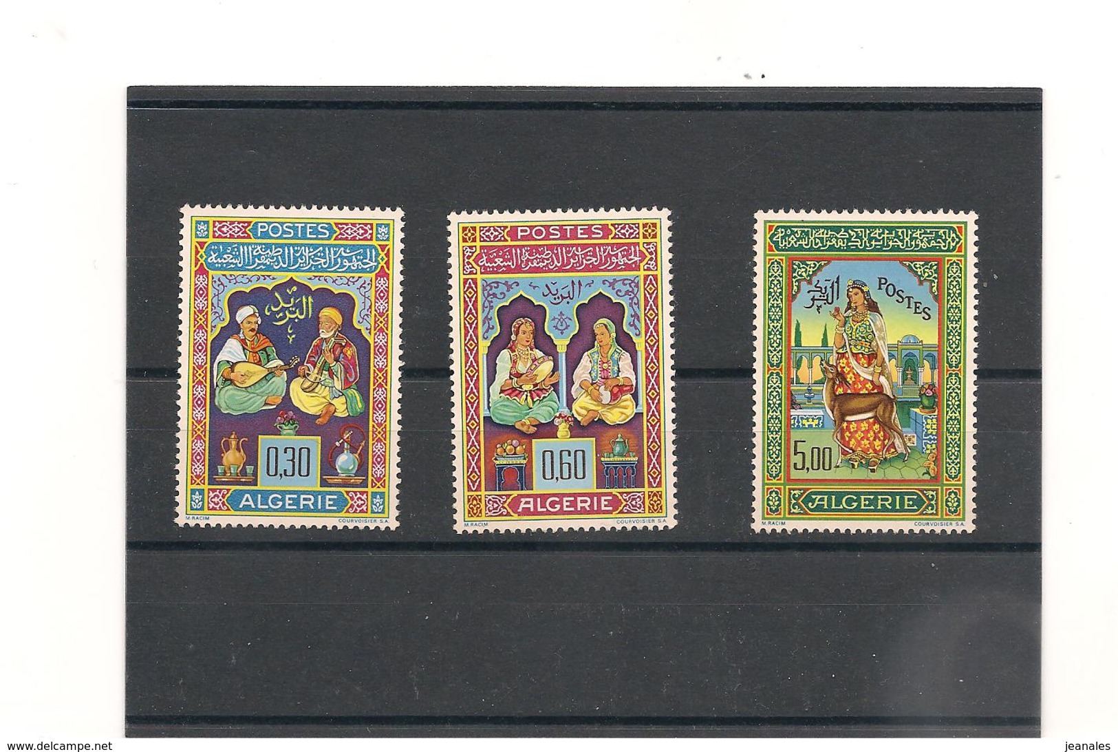 1965 ENLUMINURES  N° Y/T : 411/413** Côte : 24,50 € - Algérie (1962-...)