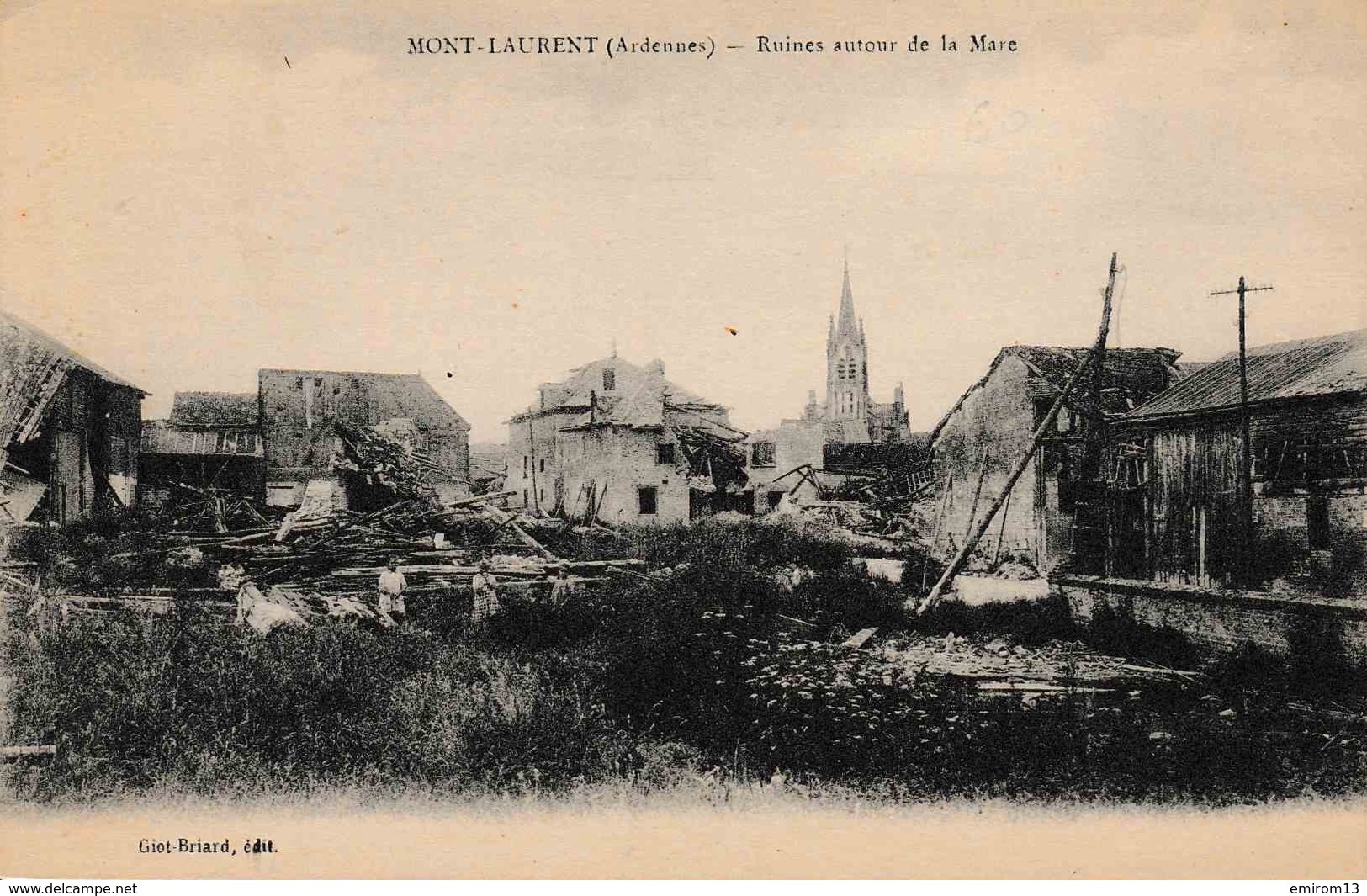 08 Mont Laurent Ruines Autour De La Mare édit Giot-Briard - Autres & Non Classés