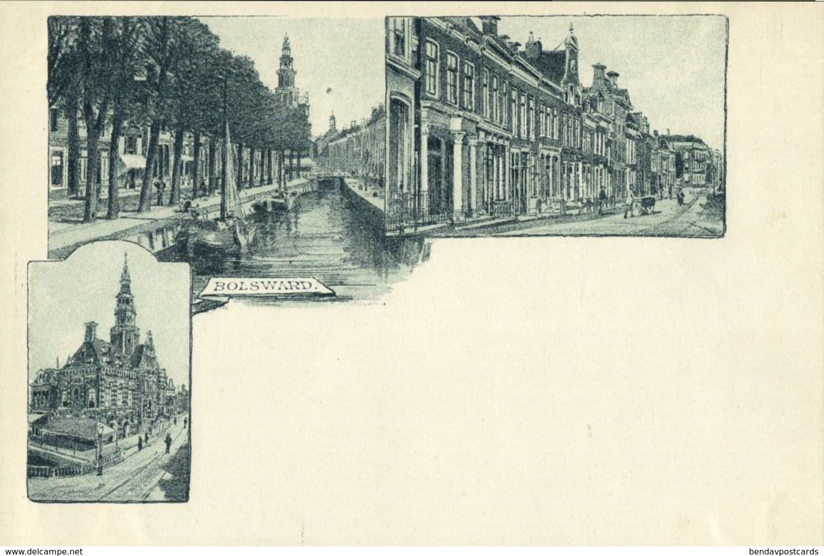 Nederland, BOLSWARD, Meerbeeldkaart (1899) Ansichtkaart - Bolsward