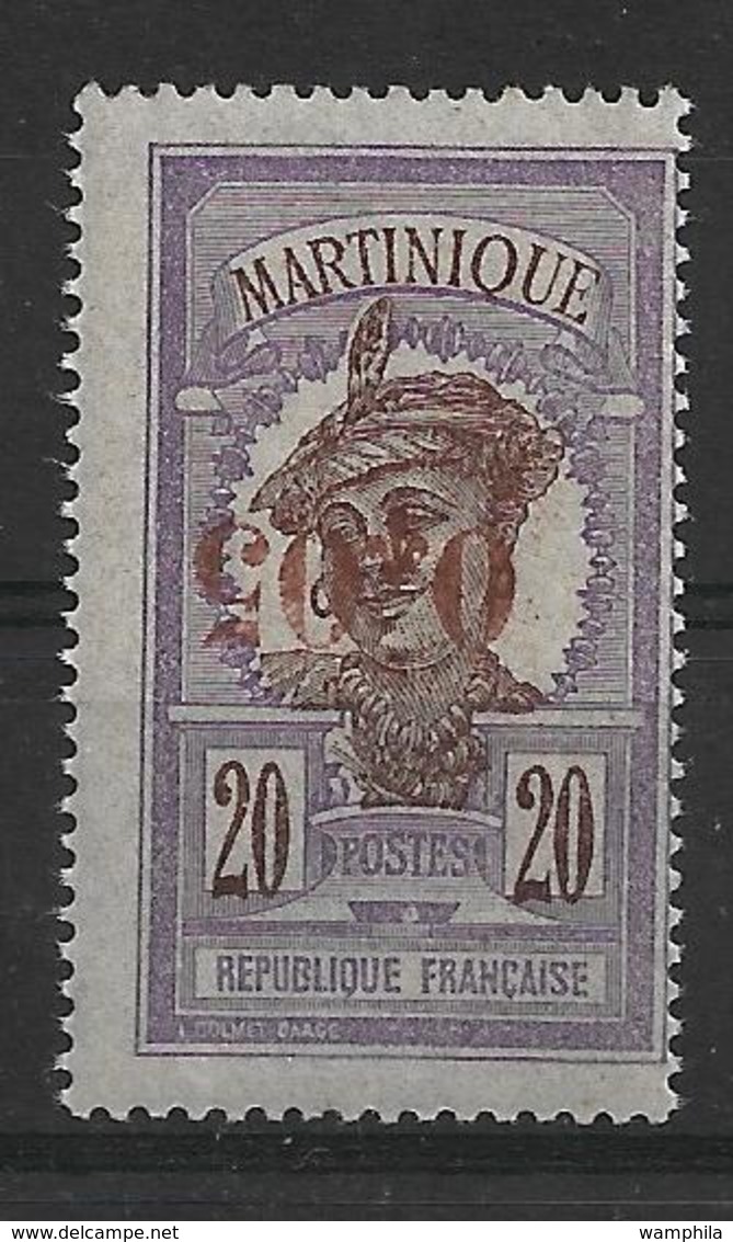Martinique N° 106a** Variété Surcharge Renversée  Cote 130€. - Unused Stamps