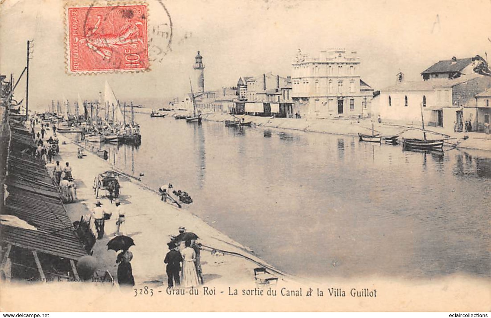 Le Grau Du Roi      30      La Sortie Du Canal Et La Villa Guillot     ( Voir Scan) - Le Grau-du-Roi