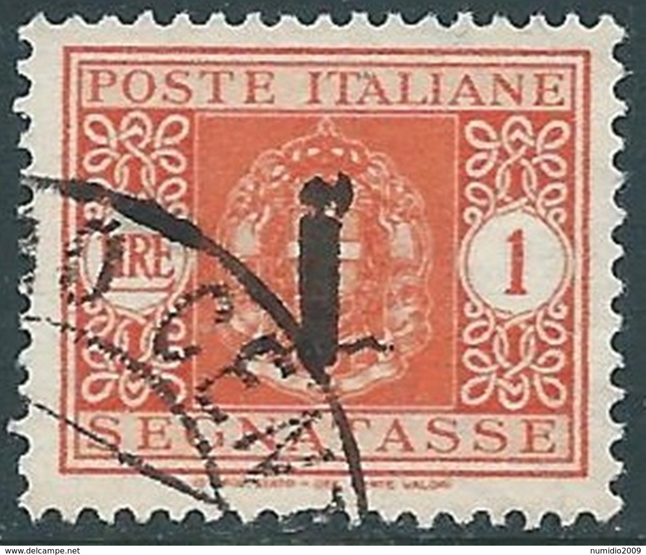 1944 RSI SEGNATASSE USATO 1 LIRA - RC13-4 - Portomarken