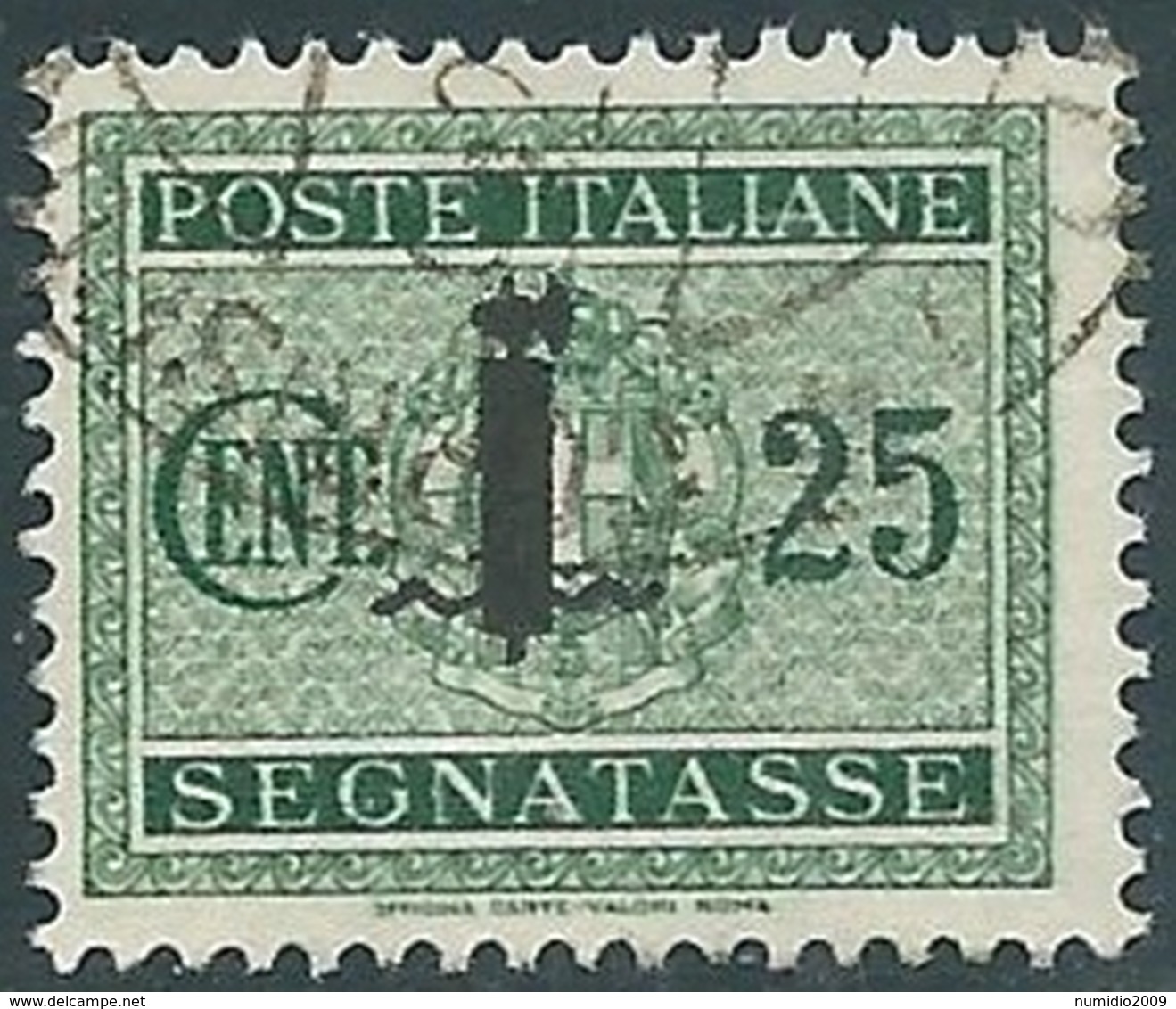 1944 RSI SEGNATASSE USATO 25 CENT - RC13-4 - Portomarken