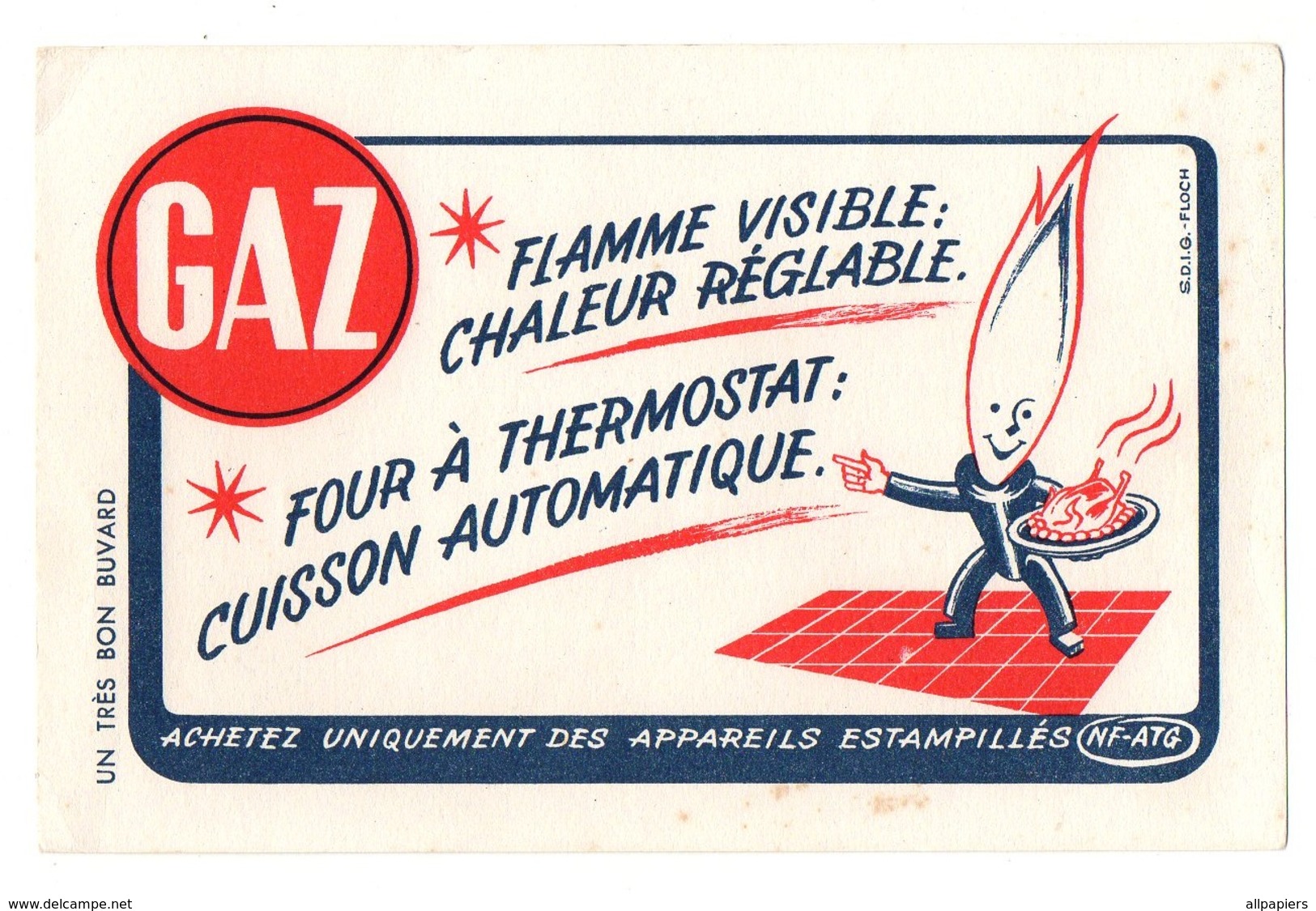 Buvard Gaz Flamme Visible Chaleur Réglable Four à Thermostat Cuisson Automatique - Electricité & Gaz